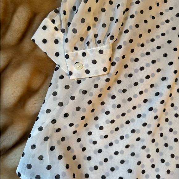 LC Lauren Conrad White Polka Dot Blouse - Picture 8 of 10